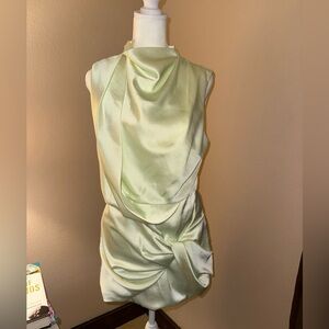 Acler Light Green Draped Dress